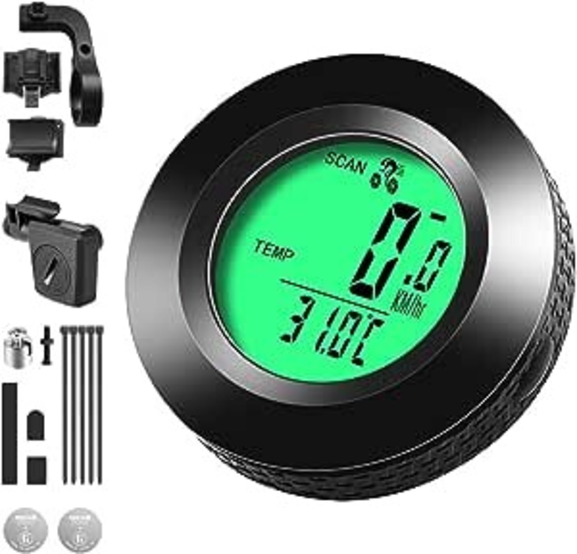 Ciclocomputador multifunción impermeable cuentakilómetros bicicleta velocímetro con pantalla retroiluminada de 3 colores, 20 funciones, inicio automático/parada, para adultos y niños, color negro - 5
